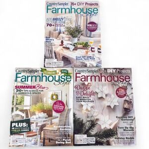 Country Sampler Farmhouse Style Magazine Bundle, Summer 2023 & 2022, Winter 2022